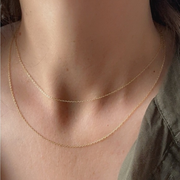 24k Gold Vermeil Round Link Simple Dainty Chain 32 inches - Picture 9 of 9